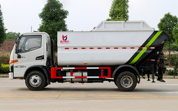 骏铃V3自装卸式垃圾车 后装