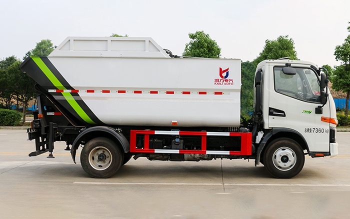 骏铃V3自装卸式垃圾车 后装