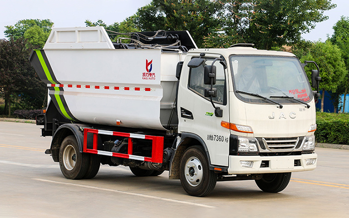 骏铃V3自装卸式垃圾车 后装