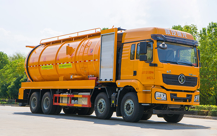 陕汽德龙前四后八清洗吸污车