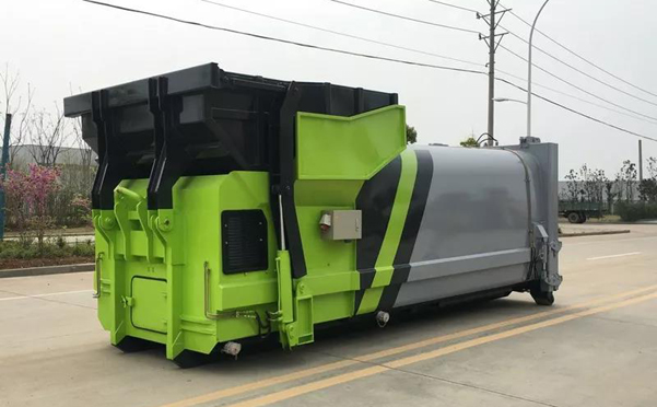 东风天龙后双桥车厢可卸式垃圾车
